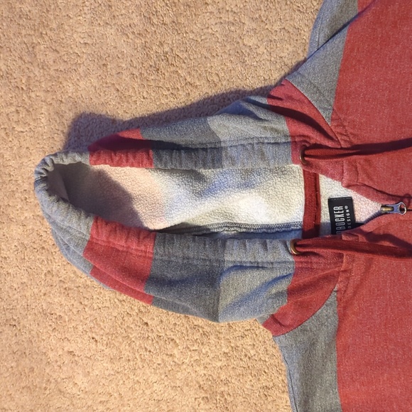 Knickerbocker Vintage Design Medium Hoodie Hooded Sweatshirt Full-Zip Striped - Picture 5 of 10